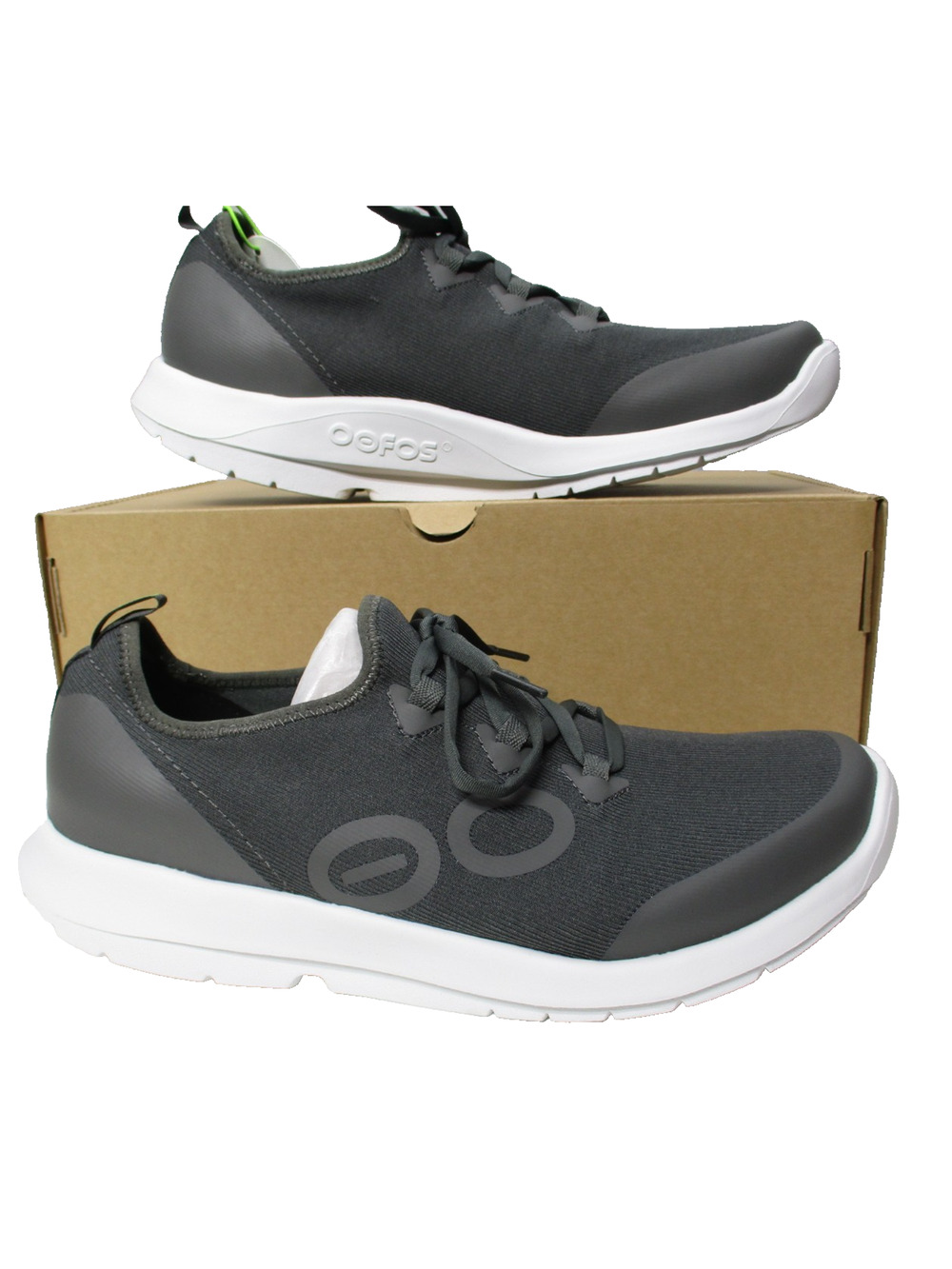 OOFOS OOMG Sport LS Volcanic Ash Gray Shoes Lace Recovery Comfort Mens Sz 9